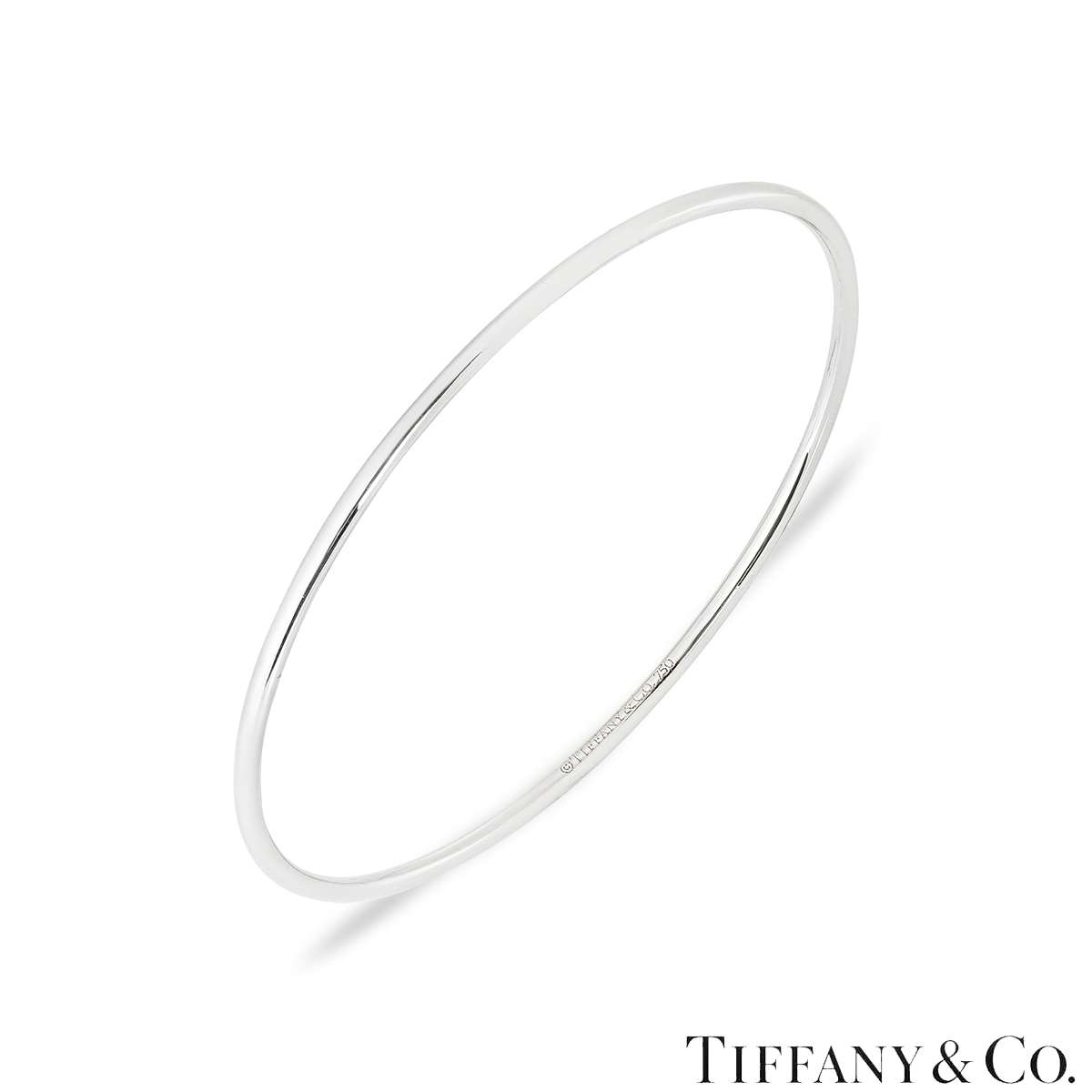 Tiffany & Co. White Gold Wire Bangle Bracelet